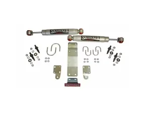 Skyjacker Steering Stabilizer Dual Kit w/ 9000 Steering Dampners Brackets Hardware Use w/ OEM Diameter Tie Rod Assembly Silver