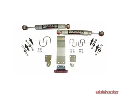 Skyjacker Steering Stabilizer Dual Kit w/ 9000 Steering Dampners Brackets Hardware Use w/ OEM Diameter Tie Rod Assembly Silver - 9204