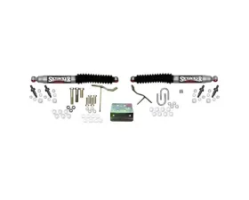 Skyjacker Steering Stabilizer Dual Kit Silver w/ Black Boots Dodge Ram 2500 | 3500 2003-2008