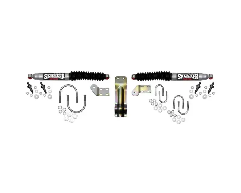 Skyjacker Steering Stabilizer Dual Kit Silver w/Black Boots Dodge Ram 1500 | 2500 | 3500 1998-2002 - 9218