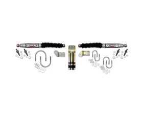 Skyjacker Steering Stabilizer Dual Kit Silver w/Black Boots Dodge Ram 1500 | 2500 | 3500 1998-2002
