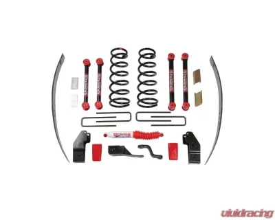 Skyjacker Class I Lift Kit 4-4.5"Inch Lift w/Front Coil Springs Pitman Arm Bump Stops Rear Add-A-Leafs Rear U Bolts Vent Hose Steering Stabilizer Dodge Ram 2500 2000-2002 - D4512K