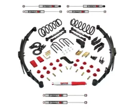 Skyjacker Suspension Lift Kit w/Shock M95 Performance Shocks 5 Inch Lift Class II w/Rear Springs Add-A-Leafs Steering Correction Brake Line Bracket Steering Stabilizer All 4 Shocks Dodge Ram 2500 | 3500 2009