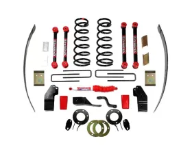 Skyjacker Standard Class 2 Lift Kit 5 Inch Lift w/Front Coil Spring Pitman Arm Bump Stop Rear Add-A-Leaf U Bolt Skid Plate Dual Shock Bracket Steering Stabilizer Dodge Ram 1500 1994-1999