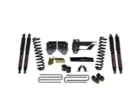 Skyjacker Lift Kit 4 Inch Lift w/Front Coil Springs Bump Stop Spacers Relocation Brackets Rear Lift Blocks U-Bolts Black Max 8500 Shocks Ford F-250 Super Duty 2017-2019