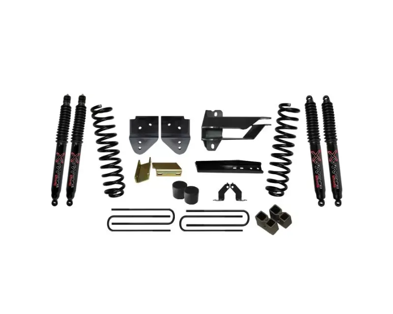 Skyjacker Lift Kit 4 Inch Lift w/Front Coil Springs Bump Stop Spacers Relocation Brackets Rear Lift Blocks U-Bolts Black Max 8500 Shocks Ford F-350 Super Duty 2017-2019 - F17401K3-B