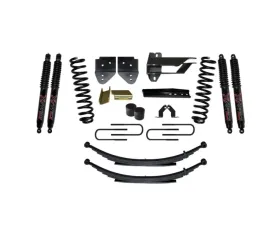 Skyjacker Suspension Lift Kit w/Shock 4 Inch Lift w/Front Coil Springs Rear Leaf Springs Black MAX 8500 Shocks Ford F-250 | F-350 Super Duty Gas 2017-2019