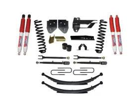 Skyjacker Suspension Lift Kit w/Shock 4 Inch Lift w/Front Coil Springs Rear Leaf Springs Adjustable 4-Links Nitro 8000 Shocks Ford F-250 | F-350 Super Duty Gas 2017-2019
