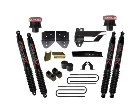 Skyjacker Lift Kit 4 Inch Lift w/Metal Front Coil Spring Spacer Front/Rear Black Max Shocks Track Bar/Radius Arm/Steering Stab. Relocation Brackets Rear Block/U-Bolts Ford F-250 Super Duty 2017-2019