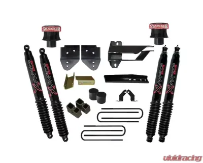 Skyjacker Lift Kit 4 Inch Lift w/Metal Front Coil Spring Spacer Front/Rear Black Max Shocks Track Bar/Radius Arm/Steering Stab. Relocation Brackets Rear Block/U-Bolts Ford F-250 Super Duty 2017-2019 - F1740SPB