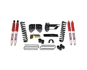 Skyjacker Suspension Lift Kit w/Shock 4 Inch Lift w/Front Coil Springs Bump Stop Spacer Relocation Brackets Rear Lift Block U-Bolts Brake Line Extension Bracket Nitro 8000 Shock Ford F-350 Super Duty 2017-2019