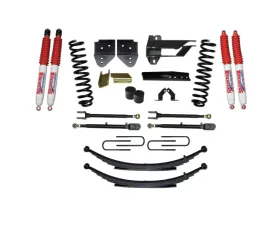 Skyjacker Suspension Lift Kit w/Shock 4 Inch Lift w/Front Coil Springs Rear Leaf Springs Adjustable 4-Links Nitro 8000 Shocks Ford F-250 | F-350 Super Duty Diesel 2017-2019