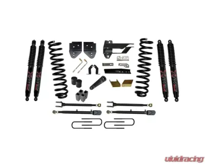 Skyjacker Lift Kit 6 Inch Lift w/Adjustable 4-Links w/Front Coil Springs U-Bolts Bump Stop Spacers Radius Arms Lowering Brackets Black Max 8500 Shocks Ford F-350 Super Duty 2017-2019 - F176024K3-B