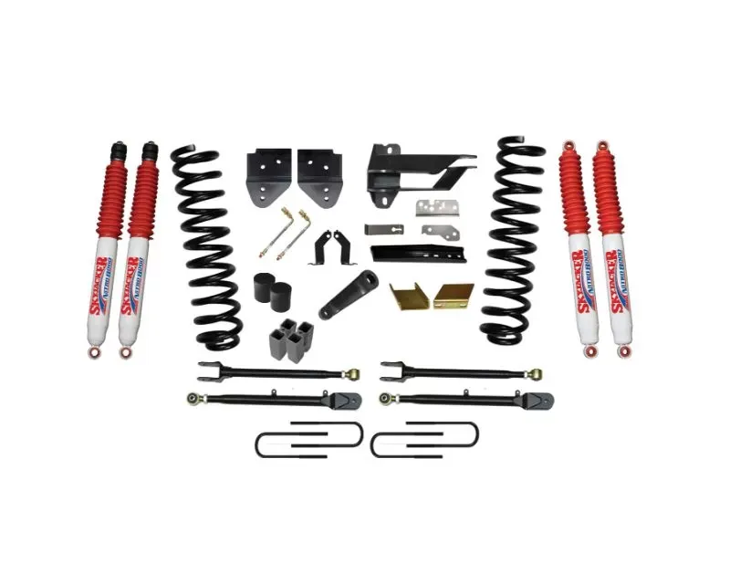 Skyjacker Lift Kit 6 Inch Lift w/Adjustable 4-Links w/Front Coil Springs U-Bolts Bump Stop Spacers Upper/Lower Radius Arms Lowering Brackets Nitro 8000 Shocks Ford F-350 Super Duty 2017-2019 - F176024K3-N