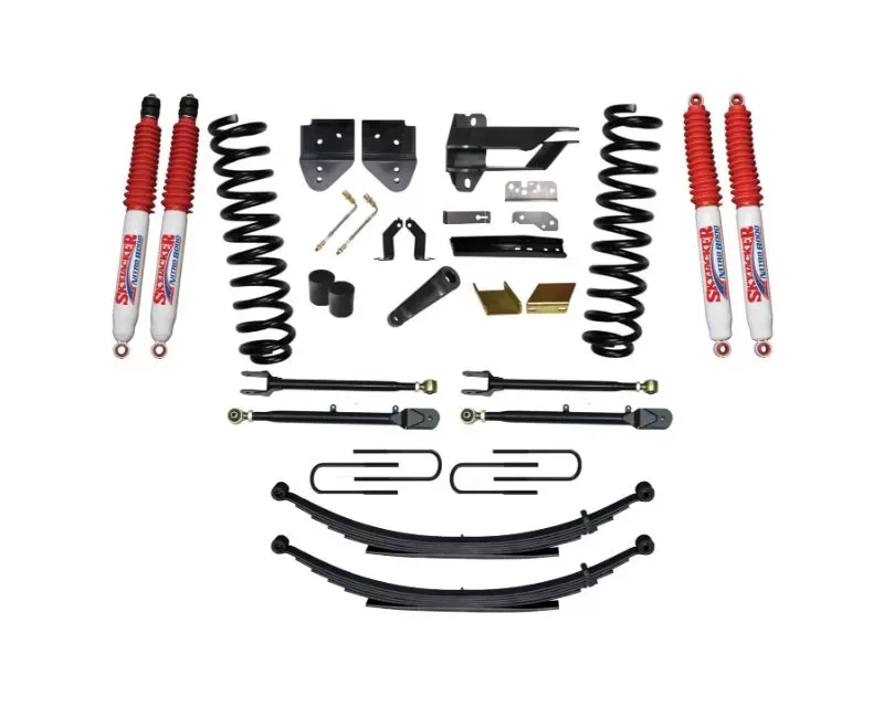 Skyjacker Suspension Lift Kit w/Shock 6 Inch Lift w/Front Coil Springs Rear Leaf Springs Adjustable 4-Links Nitro 8000 Shocks Ford F-250 | F-350 Super Duty Gas 2017-2019 - F176024KS-N