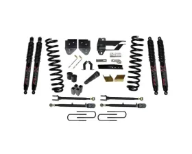 Skyjacker Suspension Lift Kit w/Shock 6 Inch Lift w/Adjustable 4-Links w/Front Coil Springs U-Bolts Bump Stop Spacers Radius Arms Lowering Brackets Black Max Nitro 8500 Shocks Ford F-250 Super Duty 2017-2019