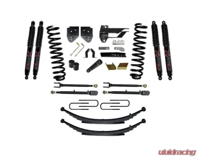 Skyjacker Suspension Lift Kit w/Shock 6 Inch Lift w/Front Coil Springs Rear Leaf Springs Adjustable 4-Links Black MAX 8500 Shocks Ford F-250 | F-350 Super Duty Diesel 2017-2019 - F176524KS-B