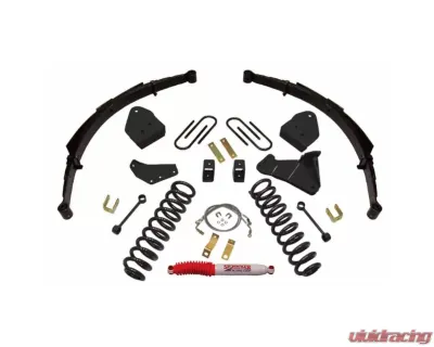 Skyjacker Lift Kit 4 Inch Lift w/Front Coil Springs Track Bar Radius Arm Drop Bracket Single Steering Stabilizer Rear Leaf Springs Ford F-350 | F-250 Super Duty 2005-2007 - F5451KS