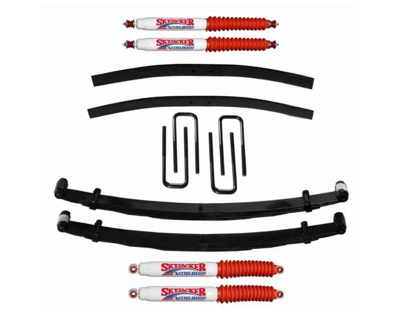 Skyjacker Suspension Lift Kit w/Shock 2 Inch Lift w/Front Leaf Springs Front U Bolt Kit Spring Bushing Kit Rear Add-A-Leafs Ford F-250 1973-1978 - F720K-N