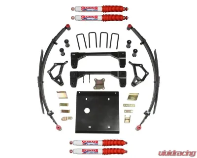 Skyjacker Suspension Lift Kit w/Shock 4 Inch Lift 3.25 Inch Wide Rear U-Bolts Red Toyota 4Runner 1986-1989 - T432RKS-H