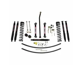 Skyjacker 4.5" Suspension Lift Kit W/Front Dual Rate Long Travel Coil Springs Front/Rear Black Max Shocks Jeep Cherokee XJ 1984-2001