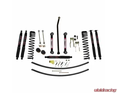 Skyjacker 4.5" Suspension Lift Kit W/Front Dual Rate Long Travel Coil Springs Front/Rear Black Max Shocks Jeep Cherokee XJ 1984-2001 - JC451KBLT