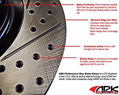 ARK Performance Drilled and Slotted Rear Rotors Kia Forte Koup 2.0L 2010-2013 - BR0800-100R