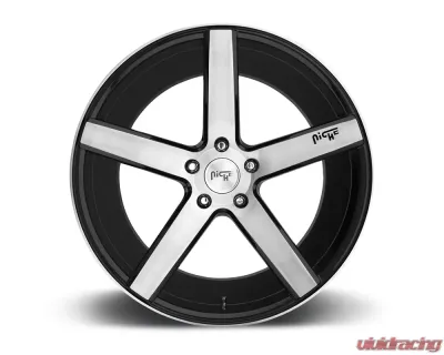 Niche M124 Milan Gloss Black & Brushed 1-Piece Cast Wheel 19x8.5 5x114.3 35mm - M124198565+35