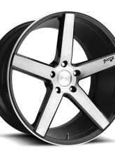 Niche M124 Milan Gloss Black & Brushed 1-Piece Cast Wheel 19x8.5 5x114.3 35mm                                     - M124198565+35 - Image 2