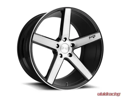 Niche M124 Milan Gloss Black & Brushed 1-Piece Cast Wheel 19x8.5 5x114.3 35mm - M124198565+35