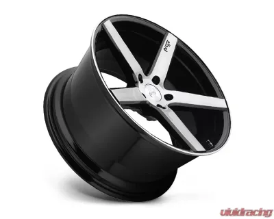 Niche M124 Milan Gloss Black & Brushed 1-Piece Cast Wheel 19x8.5 5x114.3 35mm - M124198565+35