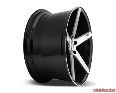 Niche M124 Milan Gloss Black & Brushed 1-Piece Cast Wheel 19x8.5 5x114.3 35mm - M124198565+35