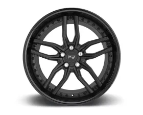 Niche M194 Methos Satin Black w/ Gloss Black Lip 1-Piece Cast Wheel 19x8.5 5x114.3 35mm