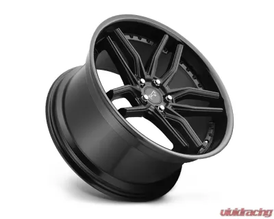 Niche M194 Methos Satin Black w/ Gloss Black Lip 1-Piece Cast Wheel 19x8.5 5x114.3 35mm - M194198565+35