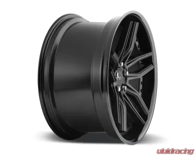 Niche M194 Methos Satin Black w/ Gloss Black Lip 1-Piece Cast Wheel 19x8.5 5x114.3 35mm - M194198565+35