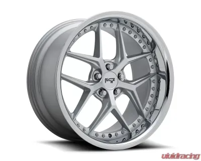 Niche M225 Vice Silver w/ Chrome Lip 1-Piece Cast Wheel 20x10.5 5x120 35mm - M225200521+35
