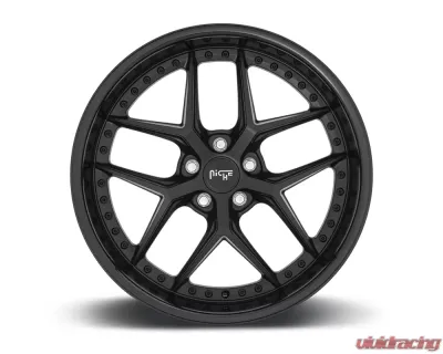 Niche M226 Vice Satin Black w/ Gloss Black Lip 1-Piece Cast Wheel 20x10.5 5x115 20mm - M226200590+20