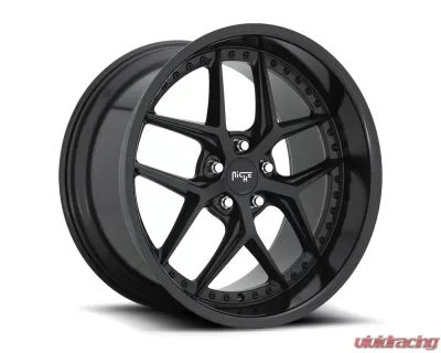 Niche M226 Vice Satin Black w/ Gloss Black Lip 1-Piece Cast Wheel 20x10.5 5x115 20mm - M226200590+20
