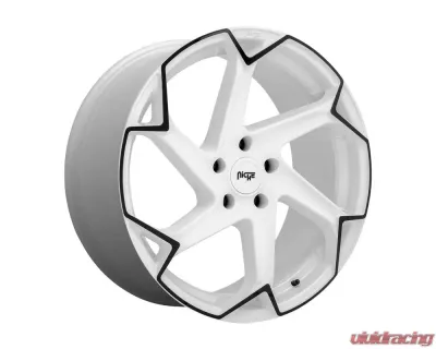 Niche 1PC M257 Flash Wheel 20x10.5 5X114.3 40mm Gloss White With Black - M257200565+40