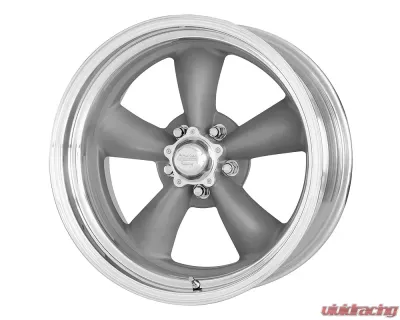 American Racing VN215 Classic Torq Thrust II 1 PC Wheel 15x8 5x5x127 -18mm Mag Gray Machined Lip - VN2155873