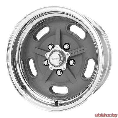 American Racing Salt Flat Special Mag Gray Center Polished Barrel 15x4 5x114.30 -25mm Wheel - VN470546515