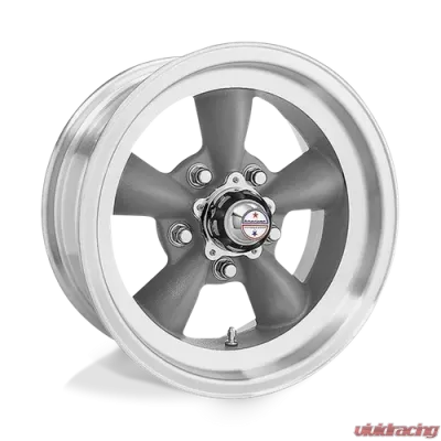 American Racing Vintage VN105 Torq Thrust D Wheel 15x8 5x4.5 +0mm Torq Thrust Grey w/Machined Lip - VN10558065US