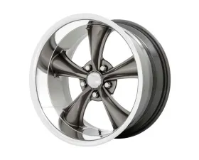 American Racing Vintage VN338 Boss Wheel 18x8 5X120.65 2mm Graphite With Diamond Cut Lip