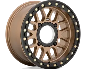 KMC Powersports KS235 Grenade Beadlock Wheel 15x7 4x110 +10mm Satin Bronze