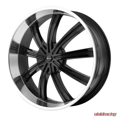 KMC KM672 Widow Gloss Black w/Machined Face 22x9.5 5x115.00/5x139.7 15 - KM67222926315