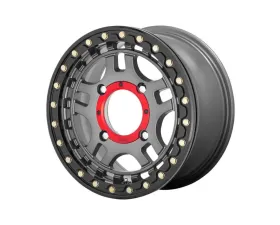 KMC ATV KS240 Recon Beadlock Wheel 14x7 4x137 38mm Gunmetal With Gloss Black Ring
