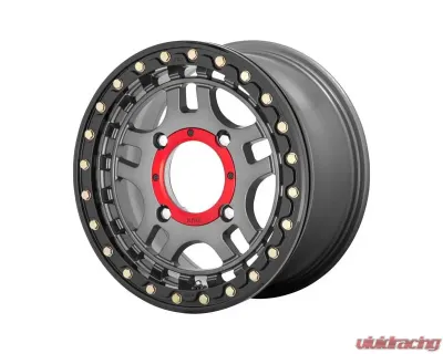 KMC ATV KS240 Recon Beadlock Wheel 14x7 4x156 38mm Gunmetal With Gloss Black Ring - KS24047044438