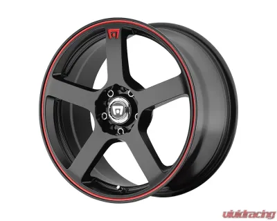 Motegi MR116 Wheel 16x7 4x4x108/4x114.3 +40mm Matte Black Red Racing Stripe - MR11667003740