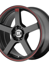 Motegi MR116 Wheel 17x7 4x4x100/4x108 +40mm Matte Black Red Racing Stripe                                     - MR11677008740 - Image 3
