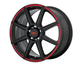 Motegi MR142 CS8 Wheel 17x7 5x5x112/5x114.3 +40mm Satin Black w/Red Stripe